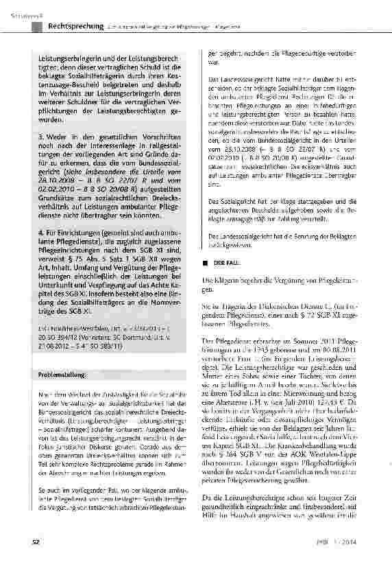 Vorschauseite 2: Zum Anspruch auf Vergütung von Pflegeleistungen -Pflegedienst
