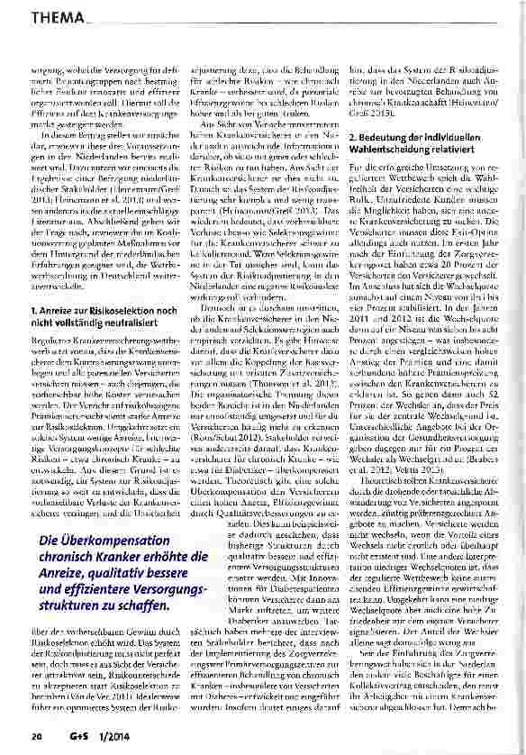 Vorschauseite 2: Die Weiterentwicklung der Wettbewerbsordnung in der Gesetzlichen Krankenversicherung -Vorbild Niederlande?