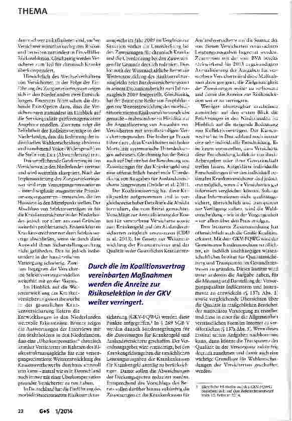 Vorschauseite 4: Die Weiterentwicklung der Wettbewerbsordnung in der Gesetzlichen Krankenversicherung -Vorbild Niederlande?