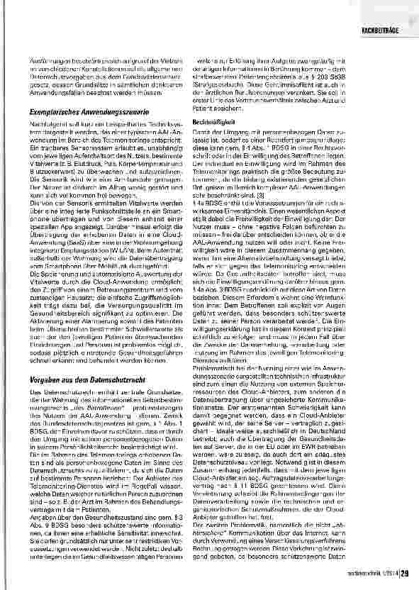 Vorschauseite 2: AAL-Anwendungen im Kontext des Telemonitorings
