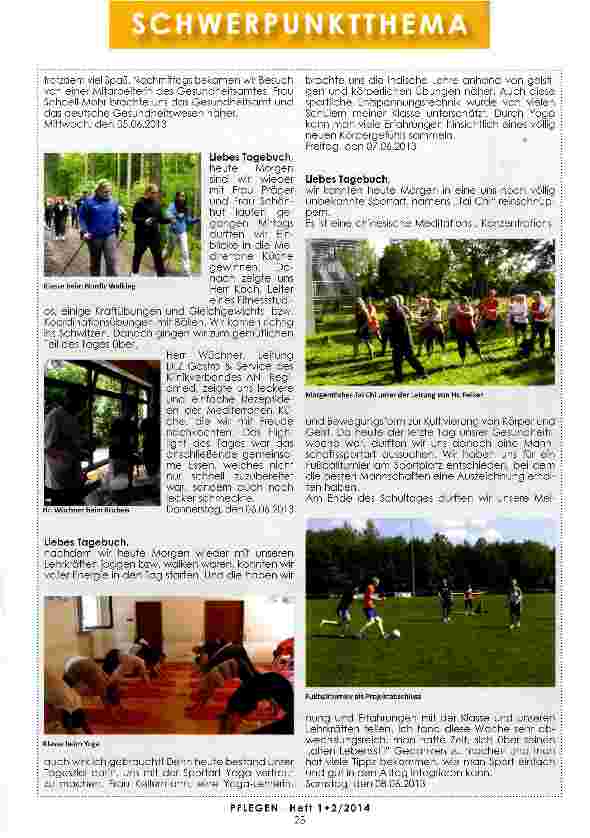 Vorschauseite 2: SPORTALS UNTERRICHTSFACH AN GESUNDHEITSUND KRANKENPFLEGESCHULEN? Ja klar!