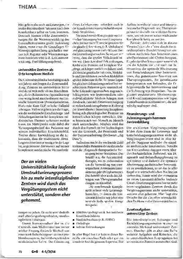 Vorschauseite 6: Hochschulambulanzen - Nukleus für Sektoren übergreifende Zentren?