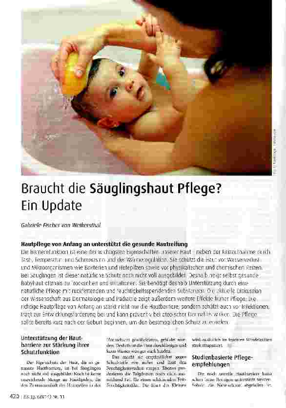 Vorschauseite 1: Braucht die Säuglingshaut Pflege? Ein Update