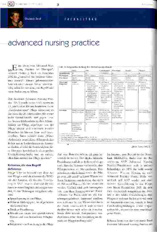 Vorschauseite 1: advanced nursing practice