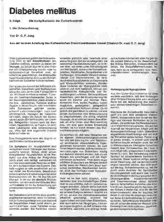 Vorschauseite 1: Diabetes mellitus 8. Folge: Die Komplikationen der Zuckerkrankheit