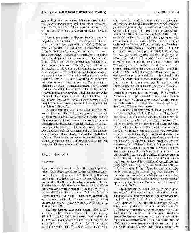 Vorschauseite 2: Autonomie und informierte Zustimmung in der Pflege chirurgischer Patienten aus Sicht von Patienten und Pflegenden
