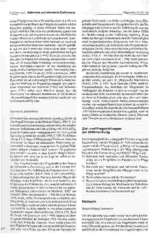 Vorschauseite 3: Autonomie und informierte Zustimmung in der Pflege chirurgischer Patienten aus Sicht von Patienten und Pflegenden