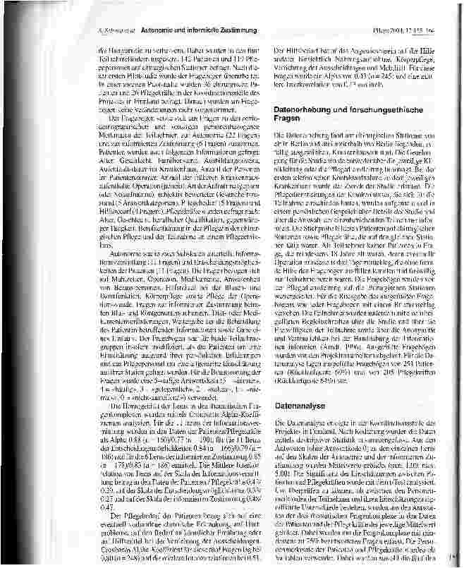 Vorschauseite 4: Autonomie und informierte Zustimmung in der Pflege chirurgischer Patienten aus Sicht von Patienten und Pflegenden