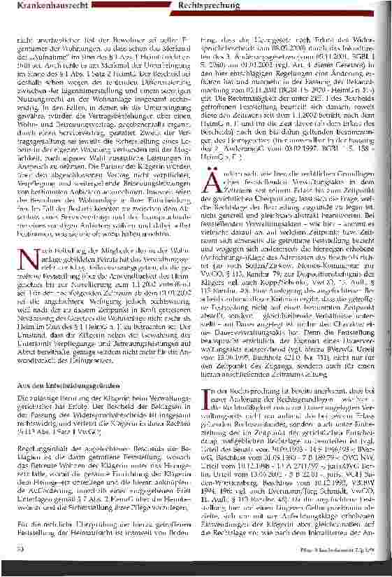 Vorschauseite 3: Abgrenzung von betreutem Wohnen von Einrichtungen nach dem Heimgesetz Urteil des Verwaltungsgerichtshofs Baden-Württemberg vom 12.09.2003