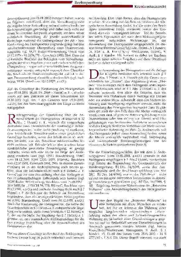 Vorschauseite 4: Abgrenzung von betreutem Wohnen von Einrichtungen nach dem Heimgesetz Urteil des Verwaltungsgerichtshofs Baden-Württemberg vom 12.09.2003