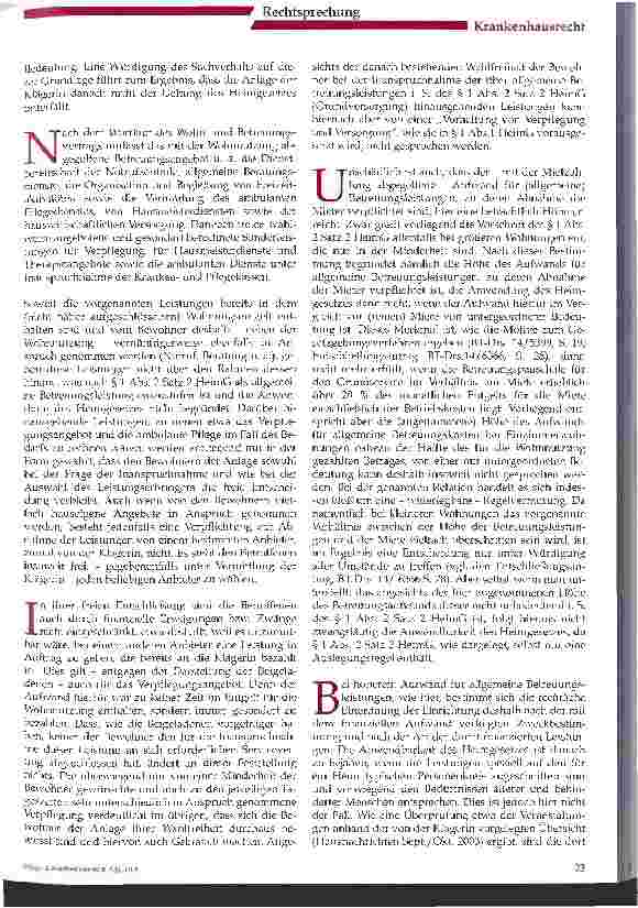 Vorschauseite 6: Abgrenzung von betreutem Wohnen von Einrichtungen nach dem Heimgesetz Urteil des Verwaltungsgerichtshofs Baden-Württemberg vom 12.09.2003
