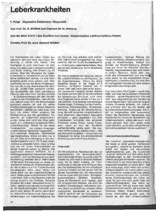 Vorschauseite 1: Lebererkrankungen 1. Folge: Allgemeine Bedeutung - Diagnostik