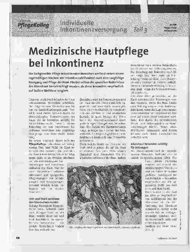Vorschauseite 1: Medizinische Hautpflege bei Inkontinenz