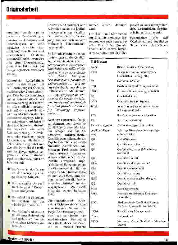 Vorschauseite 3: Qualitätssicherung in der Medizin Teil 1