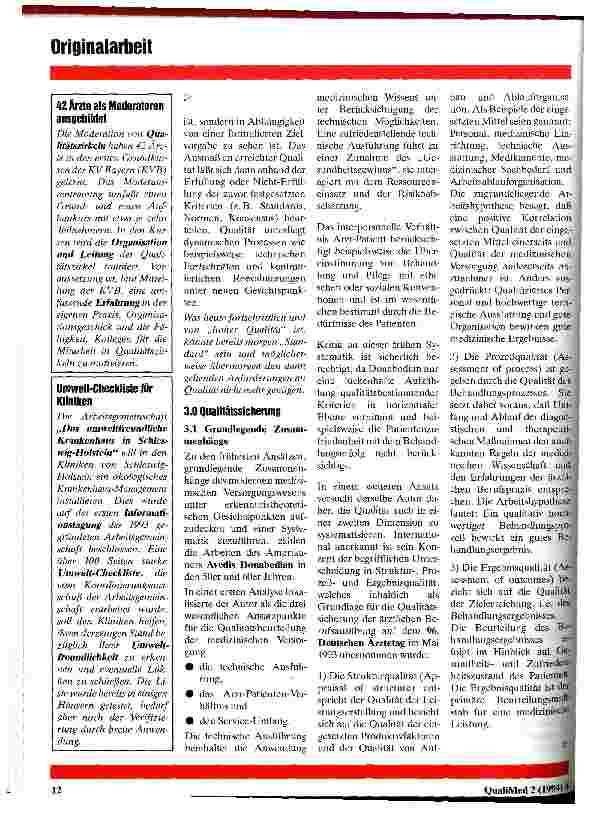 Vorschauseite 4: Qualitätssicherung in der Medizin Teil 1