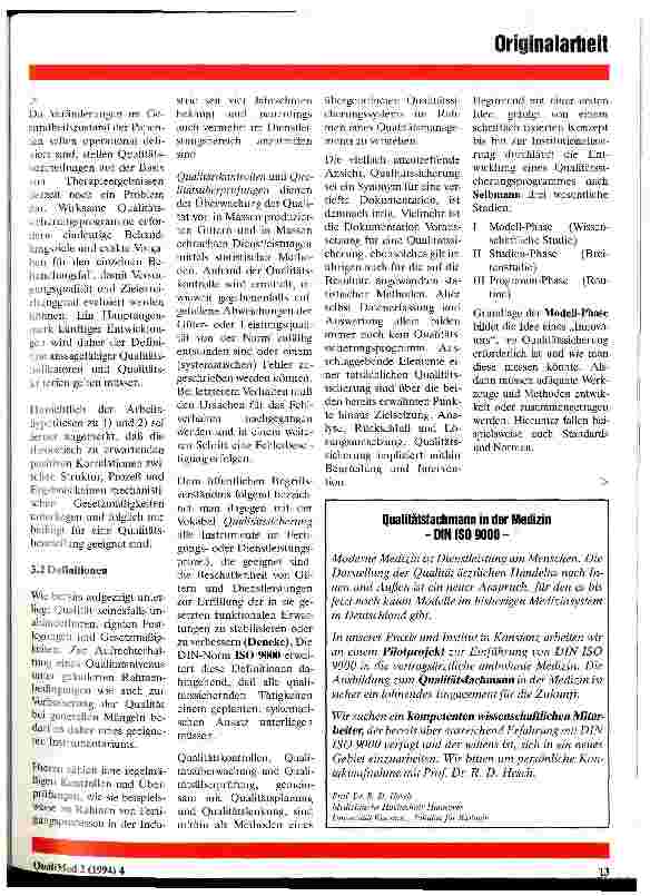 Vorschauseite 5: Qualitätssicherung in der Medizin Teil 1