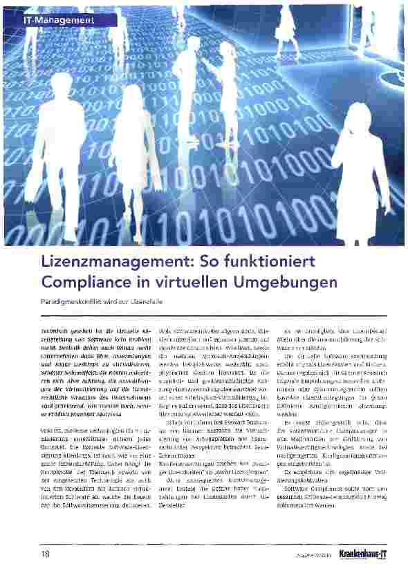 Vorschauseite 1: Lizenzmanagement: So funktioniert Compliance in virtuellen Umgebungen