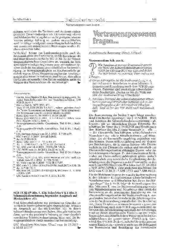 Vorschauseite 4: Zuerkennung, Ablehnung und Entzug von Merkzeichen in der sozialgerichtlichen Rechtsprechung