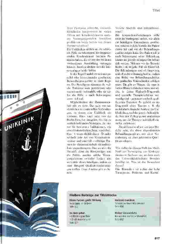 Vorschauseite 2: Im Fahrwasser der Uniklinika