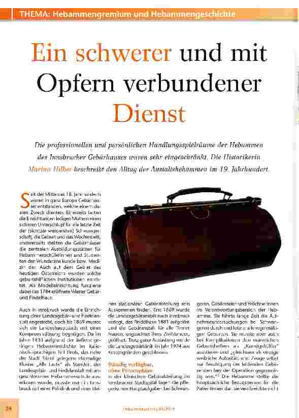 Vorschauseite 1: Ein schwerer und mit Opfern verbundener Dienst