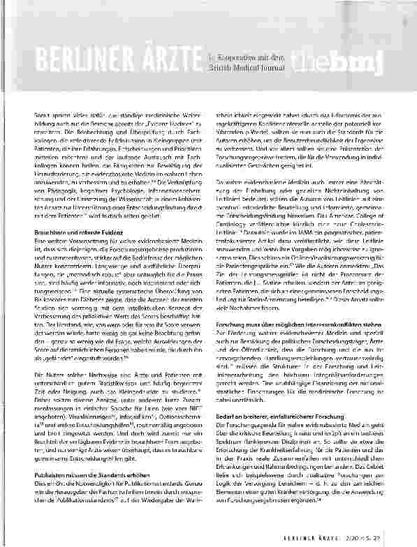 Vorschauseite 2: Evidenzbasierte Medizin: Eine Strömung in der Krise?