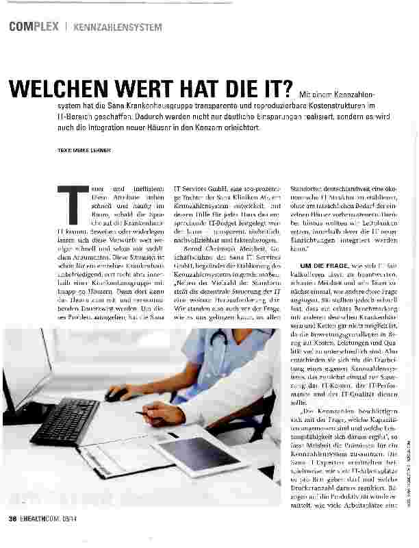 Vorschauseite 1: WELCHEN WERT HAT DIE IT?