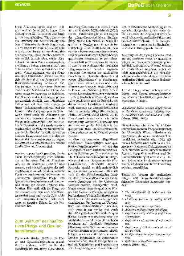 Vorschauseite 4: Qualitative Pflegeund Gesundheitsforschung: Eulen nach Athen tragen?