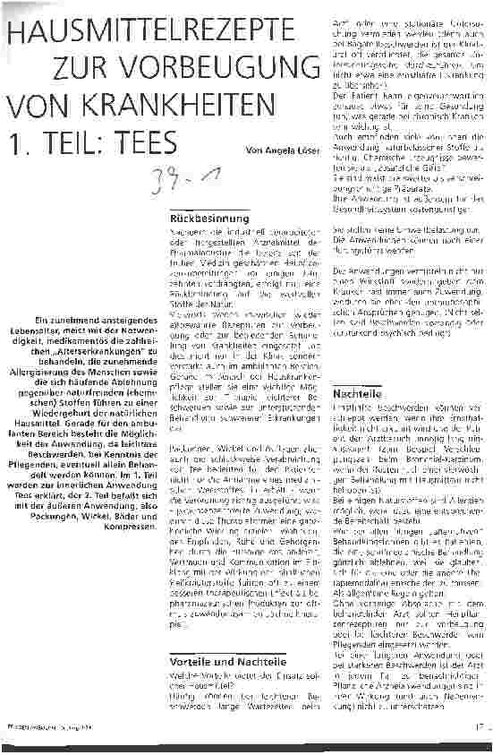 Vorschauseite 1: Hausmittelrezepte zur Vorbeugung von Krankheiten 1. Teil: Tees