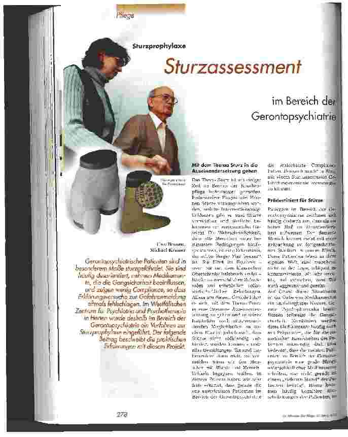 Vorschauseite 1: Sturzassessment im Bereich der Gerontopsychiatrie
