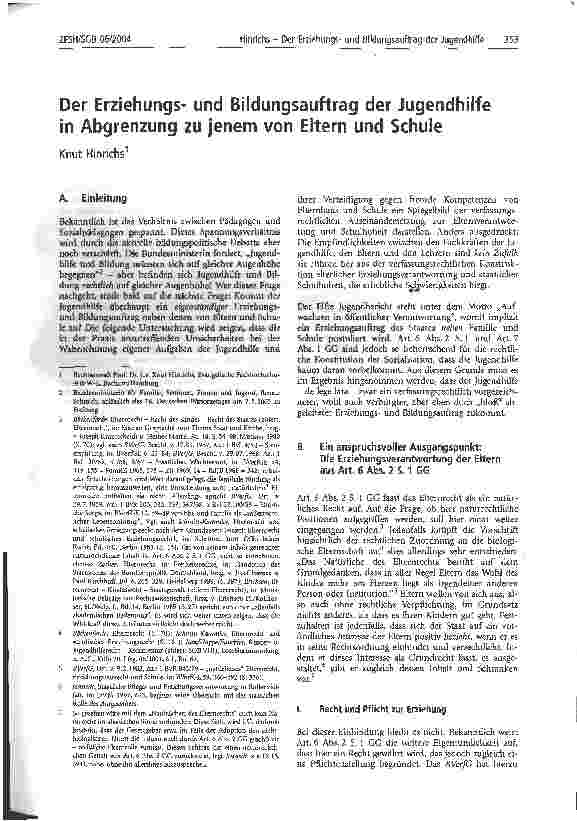 Vorschauseite 1: Der Erziehungsund Bildungsauftrag der Jugendhilfe in Abgrenzung zu jenem von Eltern und Schule