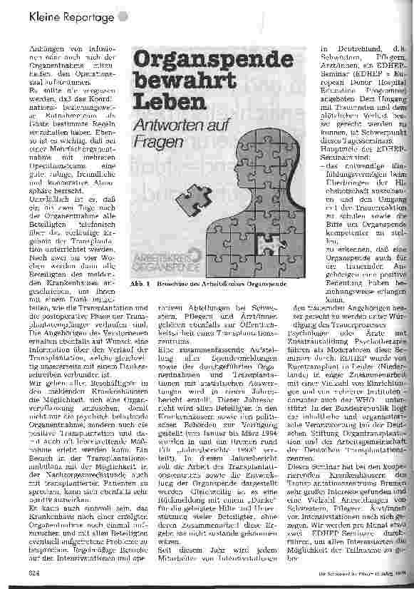 Vorschauseite 2: Bewährte und neue Wege in der Öffentlichektsarbeit zur Verbesserung der Organspendesituation in Deutschland
