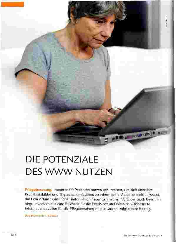 Vorschauseite 1: DIE POTENZIALE DES WWW NUTZEN
