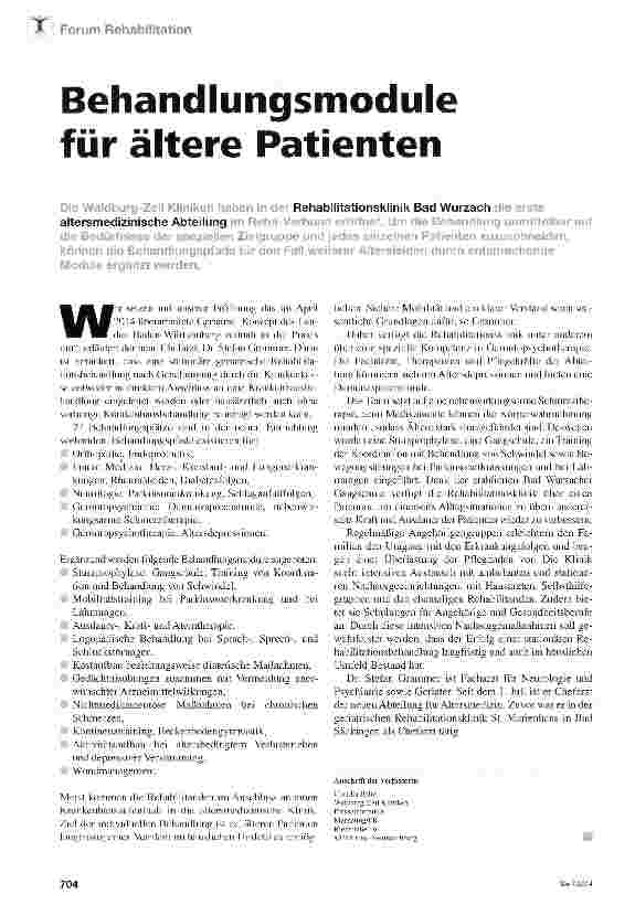 Vorschauseite 1: Behandlungsmodule für ältere Patienten