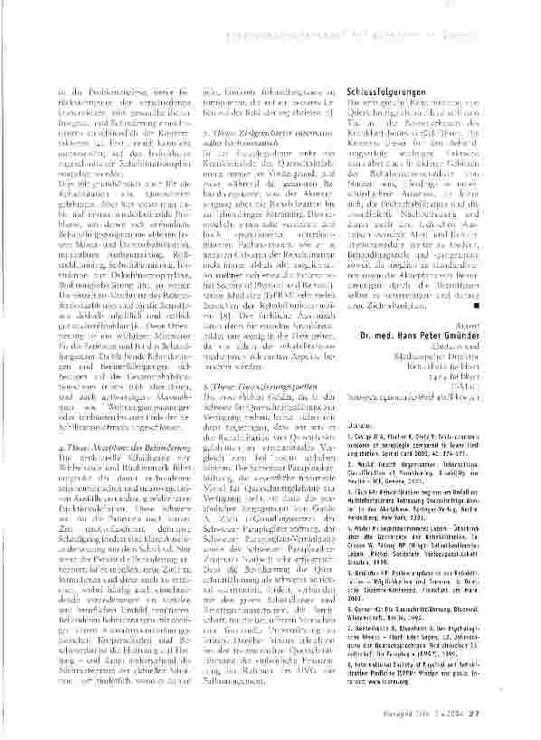 Vorschauseite 2: was kann das schweizerische Gesundheitswesen von der Paraplegiologie lernen?