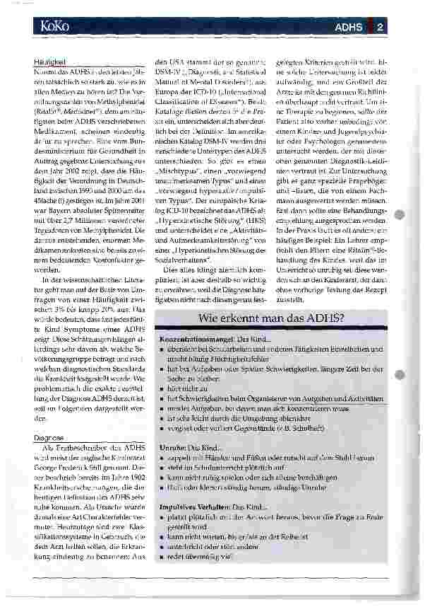 Vorschauseite 2: Auf merksamkeitsdef izit- / Hyperaktivitätsstörung (ADHS)