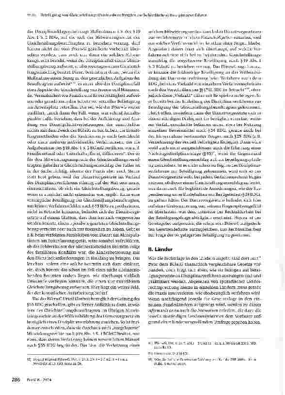 Vorschauseite 3: Beteiligung von Gleichstellungs-(Frauen-)beauftragten an (behördlichen) Disziplinarverfahren