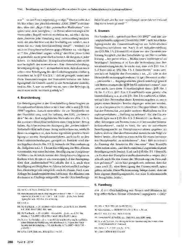 Vorschauseite 5: Beteiligung von Gleichstellungs-(Frauen-)beauftragten an (behördlichen) Disziplinarverfahren