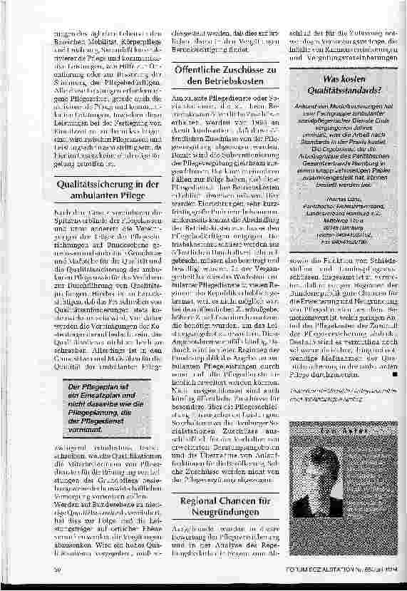 Vorschauseite 5: Kampf um die Qualitätssicherung Konsequenzen der Pflegeversicherung für die Praxis d.amb.Pflege