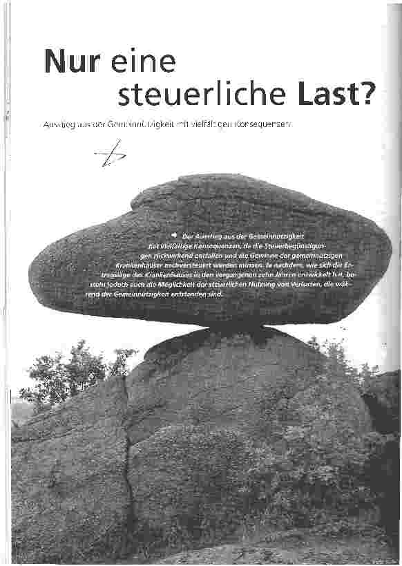 Vorschauseite 1: Nur eine steuerliche Last Ausstieg aus der Gemeinnützigkeit mit vielfältigen Konsequenzen