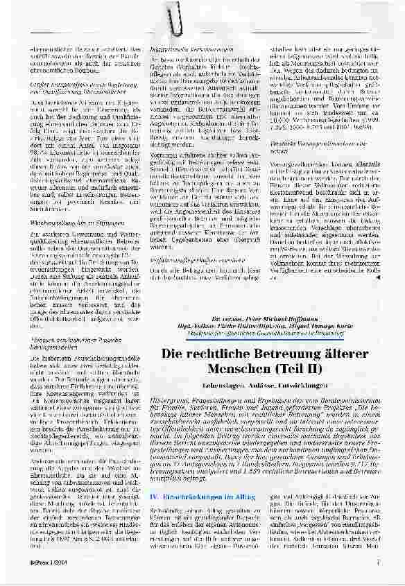 Vorschauseite 5: Kostenexplosion in BetreuungssachenUrsachenkette und Alternativen