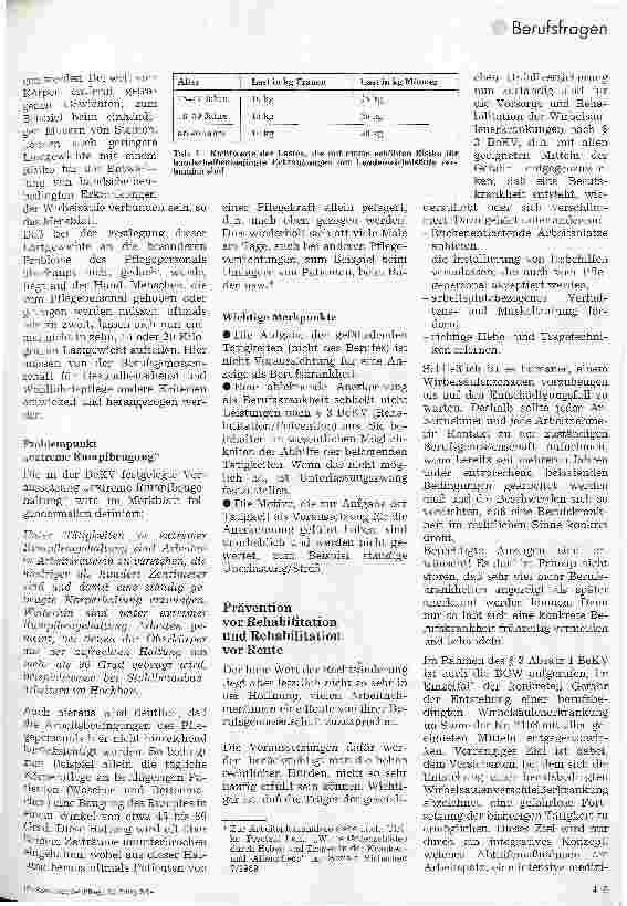 Vorschauseite 4: Erkrankungen der Lendenwirbelsäule durch Heben und Tragen Erste Erfahrungen mit der neuen Berufskrankeit bei der Berufsgenossenschaft für Gesundheitsdienst und Wohlfahrtspflege (B…