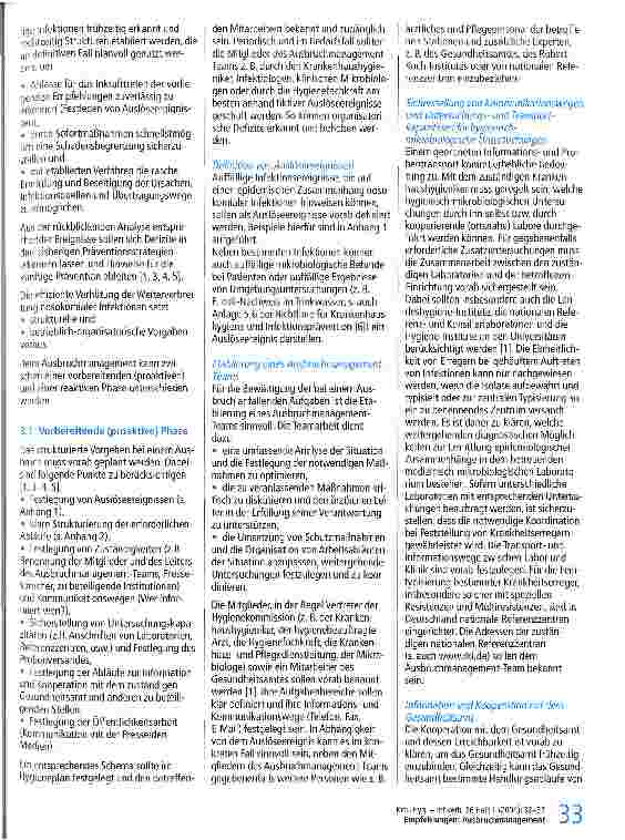 Vorschauseite 2: Ausbruchmanagement und strukturiertes Vorgehen bei gehäuftem Auftreten nosokomialer Infektionen Empfehlung der Kommission für Krankenhaushygiene und Infektionsprävention beim Robe…