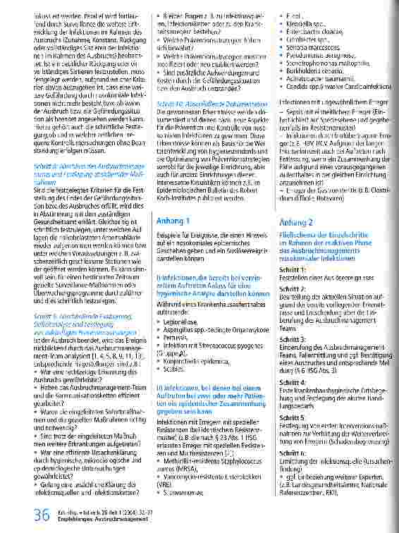 Vorschauseite 5: Ausbruchmanagement und strukturiertes Vorgehen bei gehäuftem Auftreten nosokomialer Infektionen Empfehlung der Kommission für Krankenhaushygiene und Infektionsprävention beim Robe…