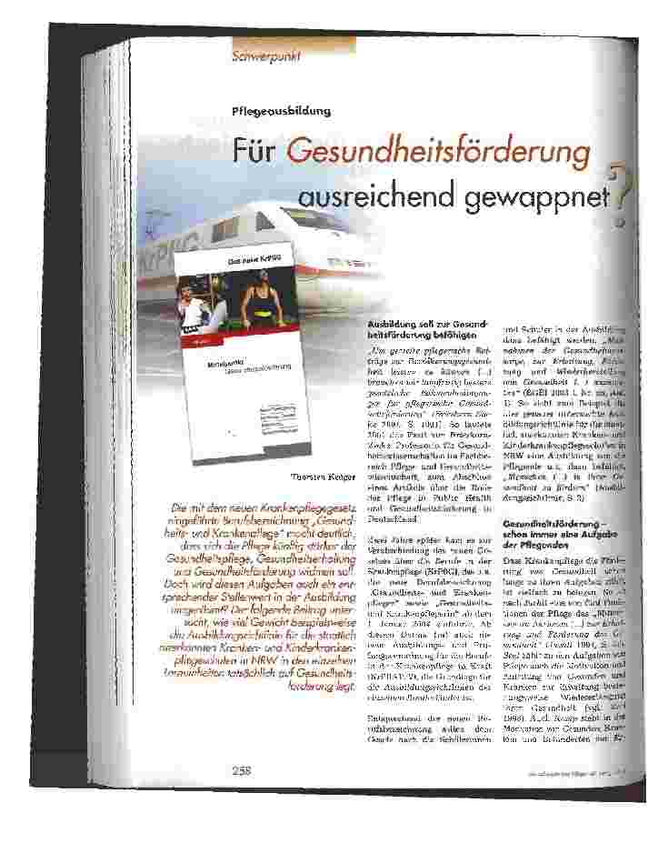 Vorschauseite 1: Für Gesundheitsförderung ausreichend gewappnet?