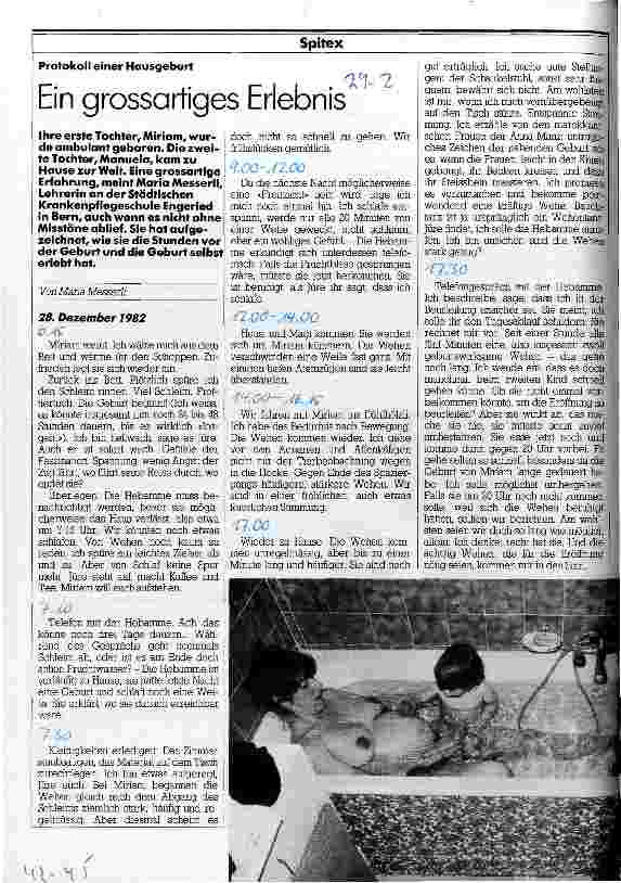 Vorschauseite 1: Ein großartiges Erlebnis Protokoll einer Hausgeburt