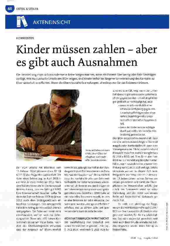 Vorschauseite 1: Kinder müssen zahlen - aber es gibt auch Ausnahmen