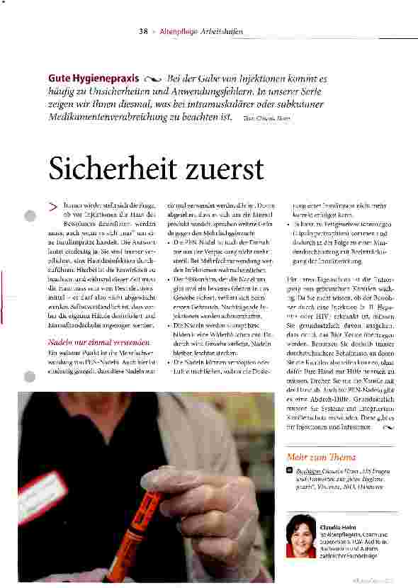 Vorschauseite 1: Sicherheit zuerst