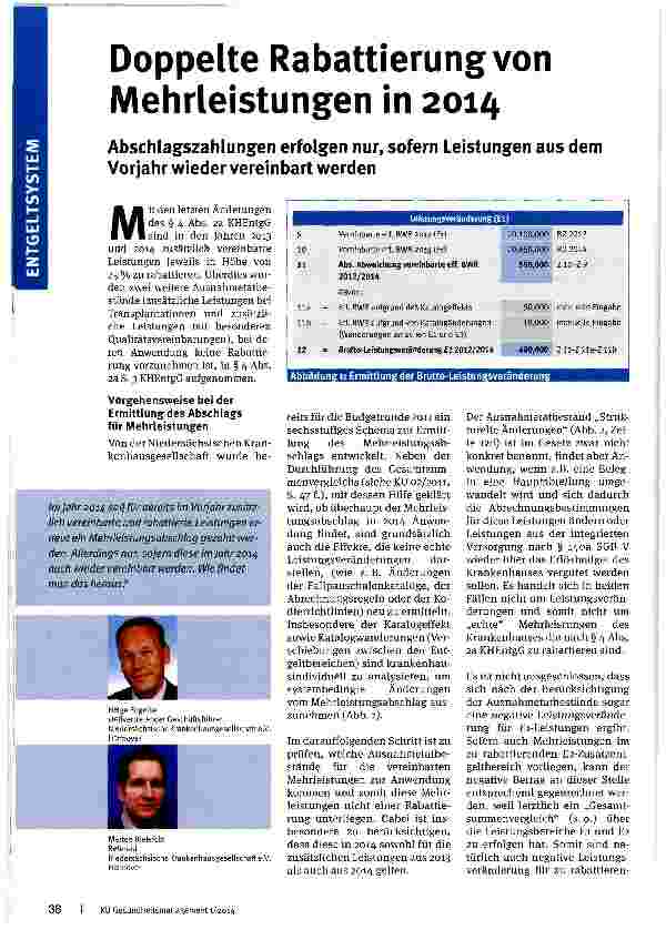 Vorschauseite 1: Doppelte Rabattierungvon Mehrleistungen in 2014
