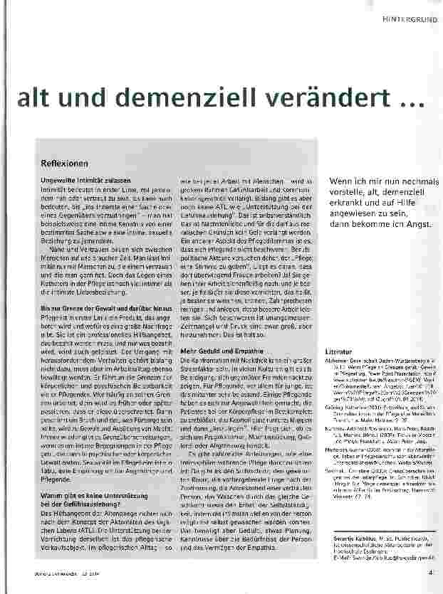 Vorschauseite 2: Wenn ich mir vorstelle, ich wäre alt und demenziell verändert