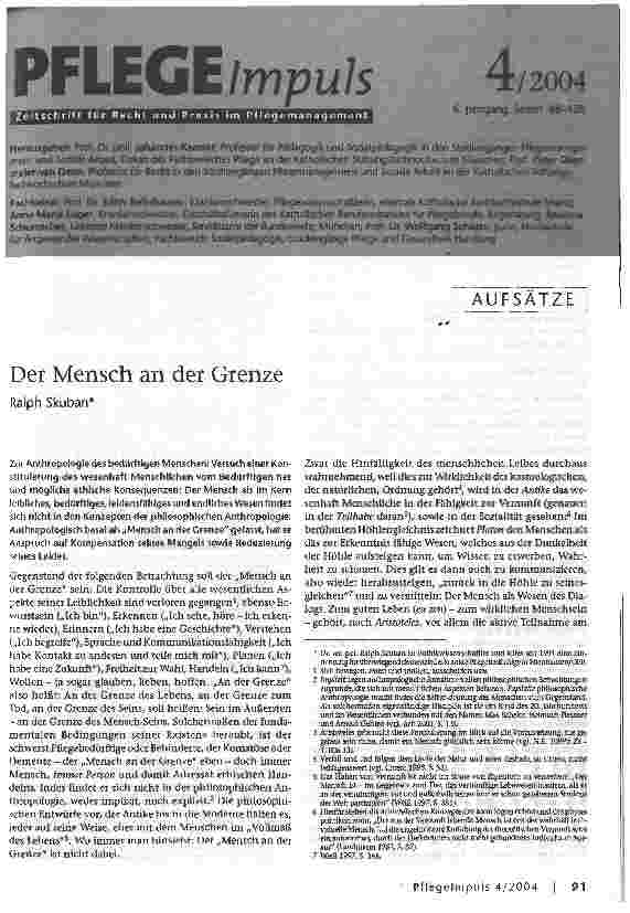 Vorschauseite 1: Der Mensch an der Grenze